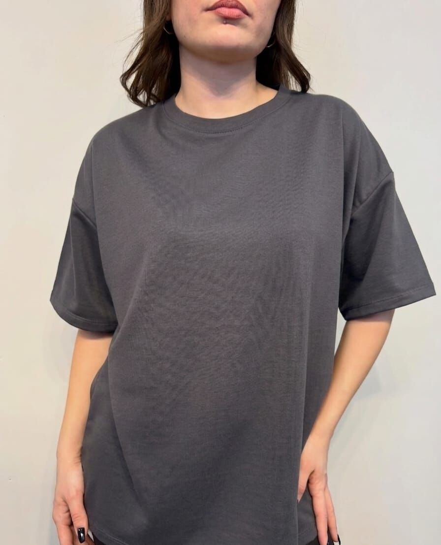 İki İplik Sıfır Yaka Oversize Basic T-shirt 26Y11125620 İki İplik Sıfır Yaka Oversize Basic T-shirt 26Y11125620 Füme - XXL