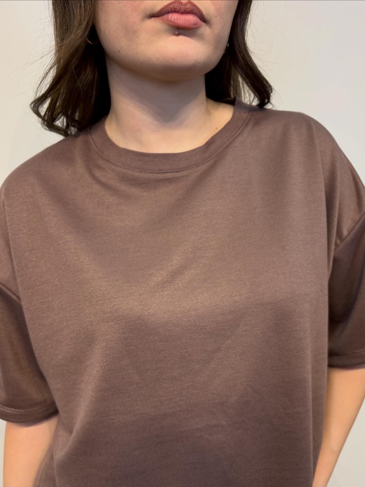 İki İplik Sıfır Yaka Oversize Basic T-shirt 26Y11125620 İki İplik Sıfır Yaka Oversize Basic T-shirt 26Y11125620 Kahve - L